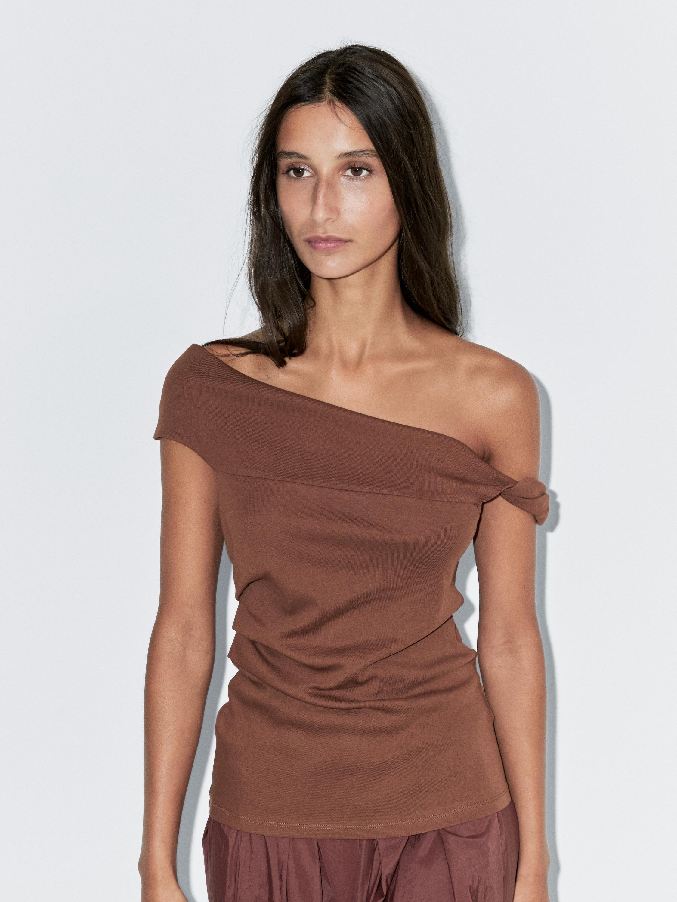 Draped top with knot detail